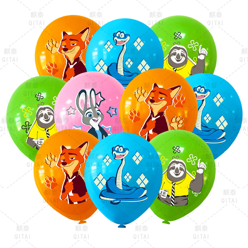 Party Games Animals - New Zootopia Balloons Wild Animal Latex