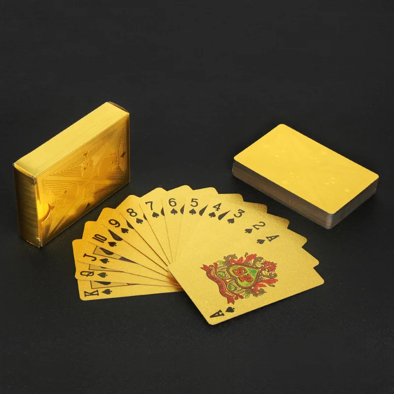 Party Games Using Cards - Gold Foil Skull Poker Cards Waterproof