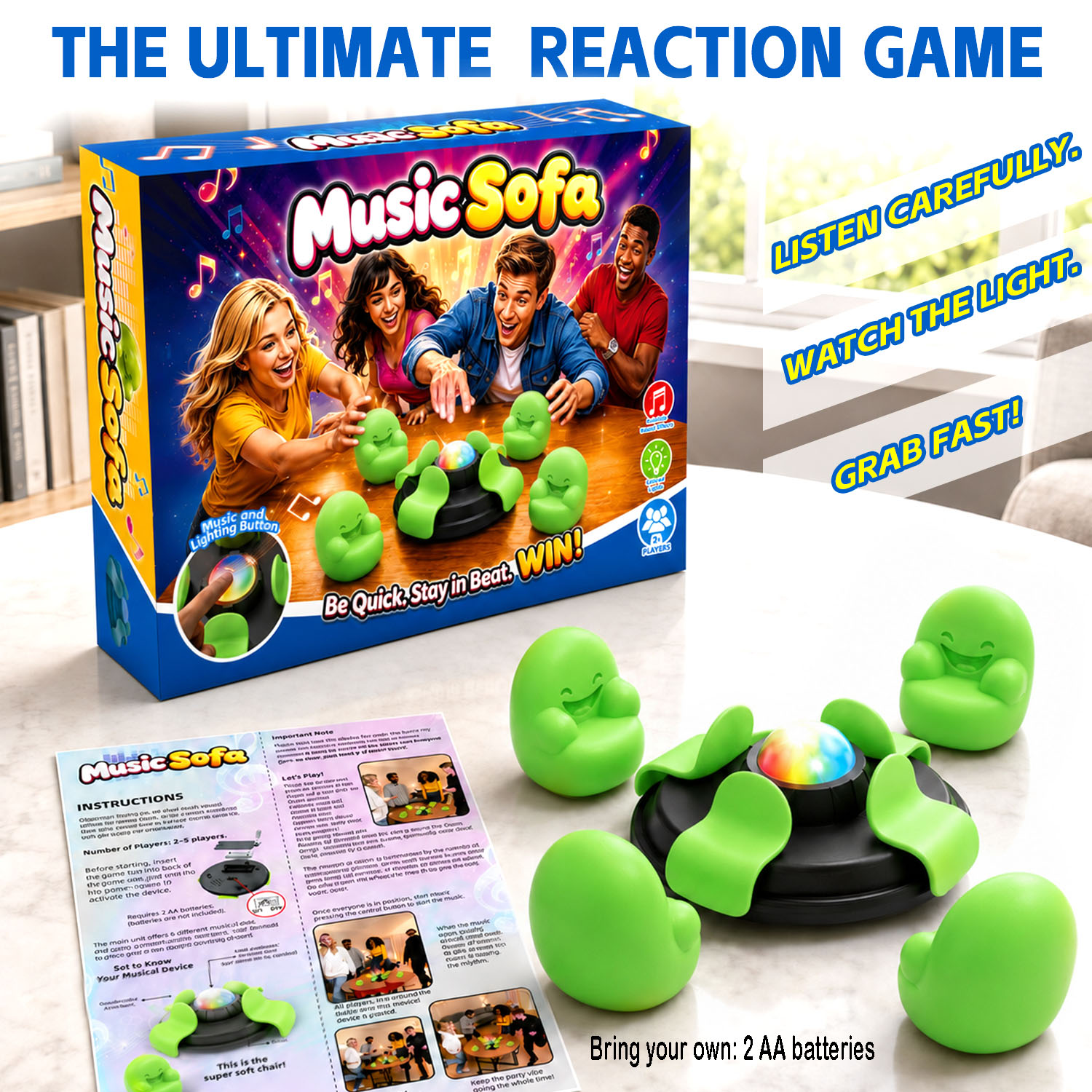 Quick Games Party - Children's Musical Chair Grab Game Family