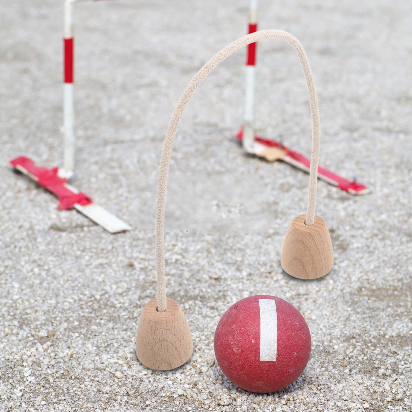 Croquet Set Lawn - 5Pcs Compact Portable Cotton Rope Croquet