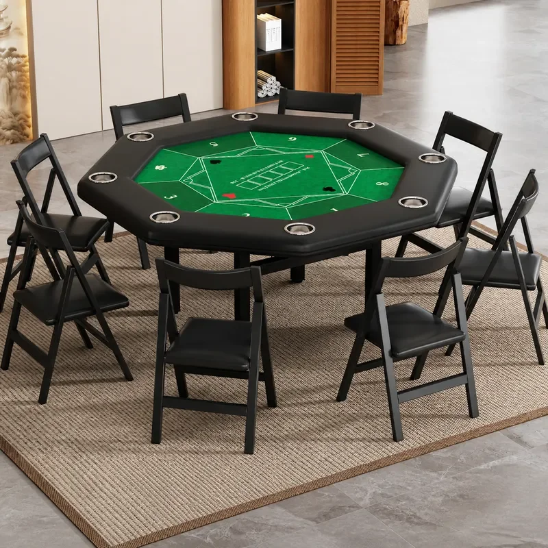 Party Games Using Cards - Foldable Octagonal Poker Table Portable Texas