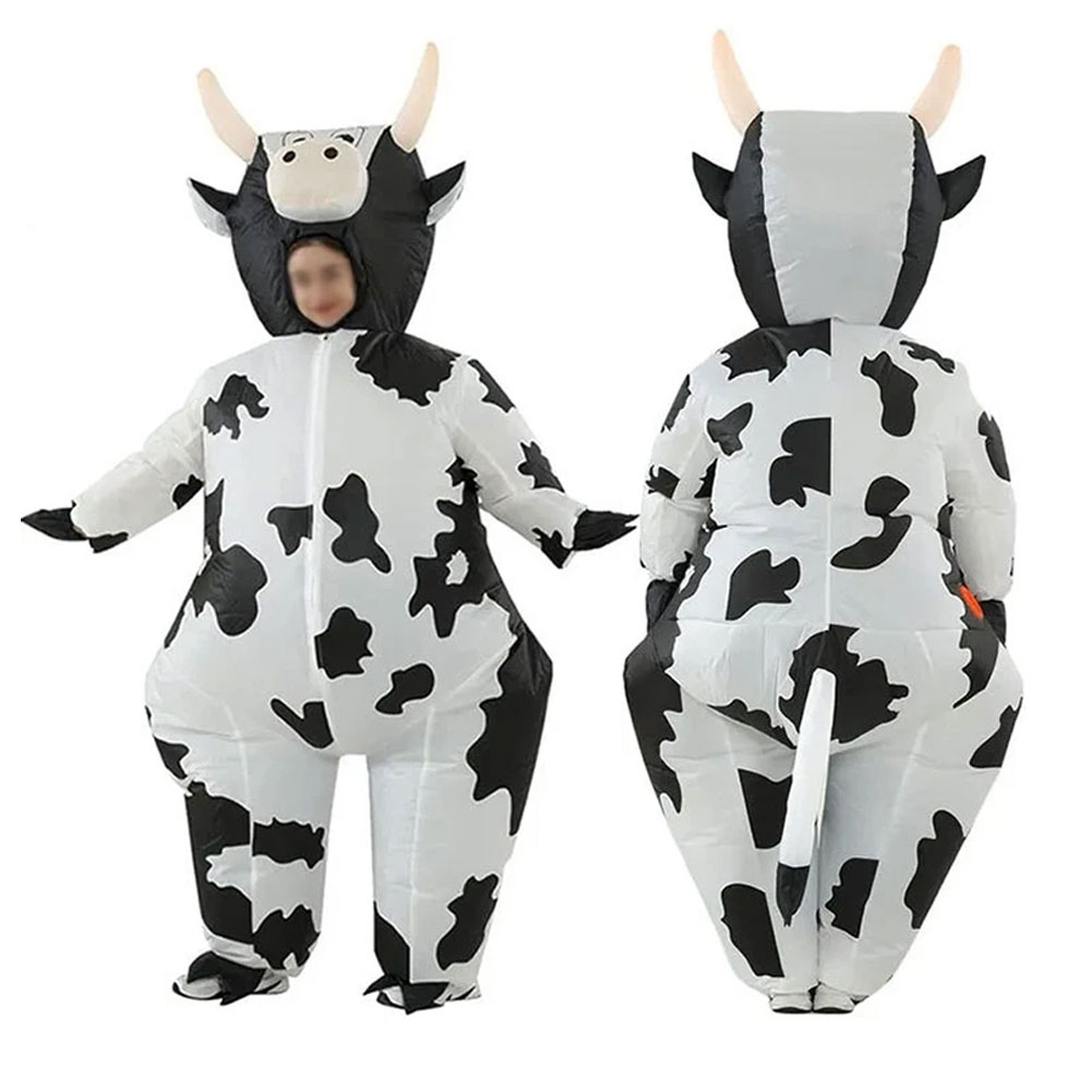 Party Games Animals - Halloween Dairy Cow Inflatable Costume Milk