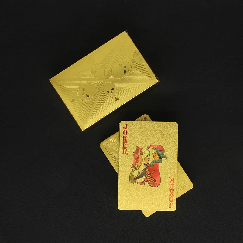 Gold Foil Skull Poker Cards Wa - Party Games Using Cards ulasan dan harga
