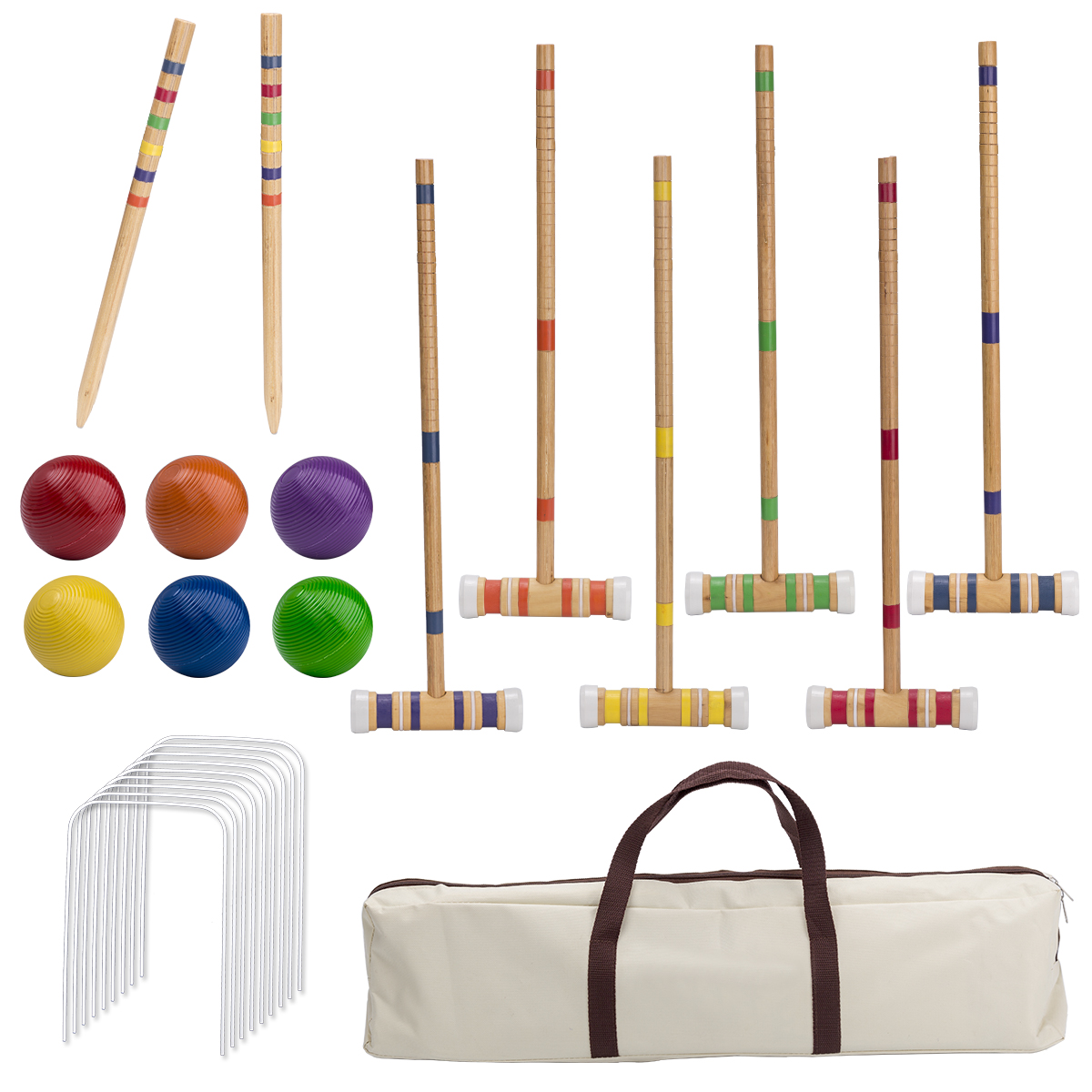 Six-Player Croquet Set with Wo - Croquet Set Lawn ulasan dan harga