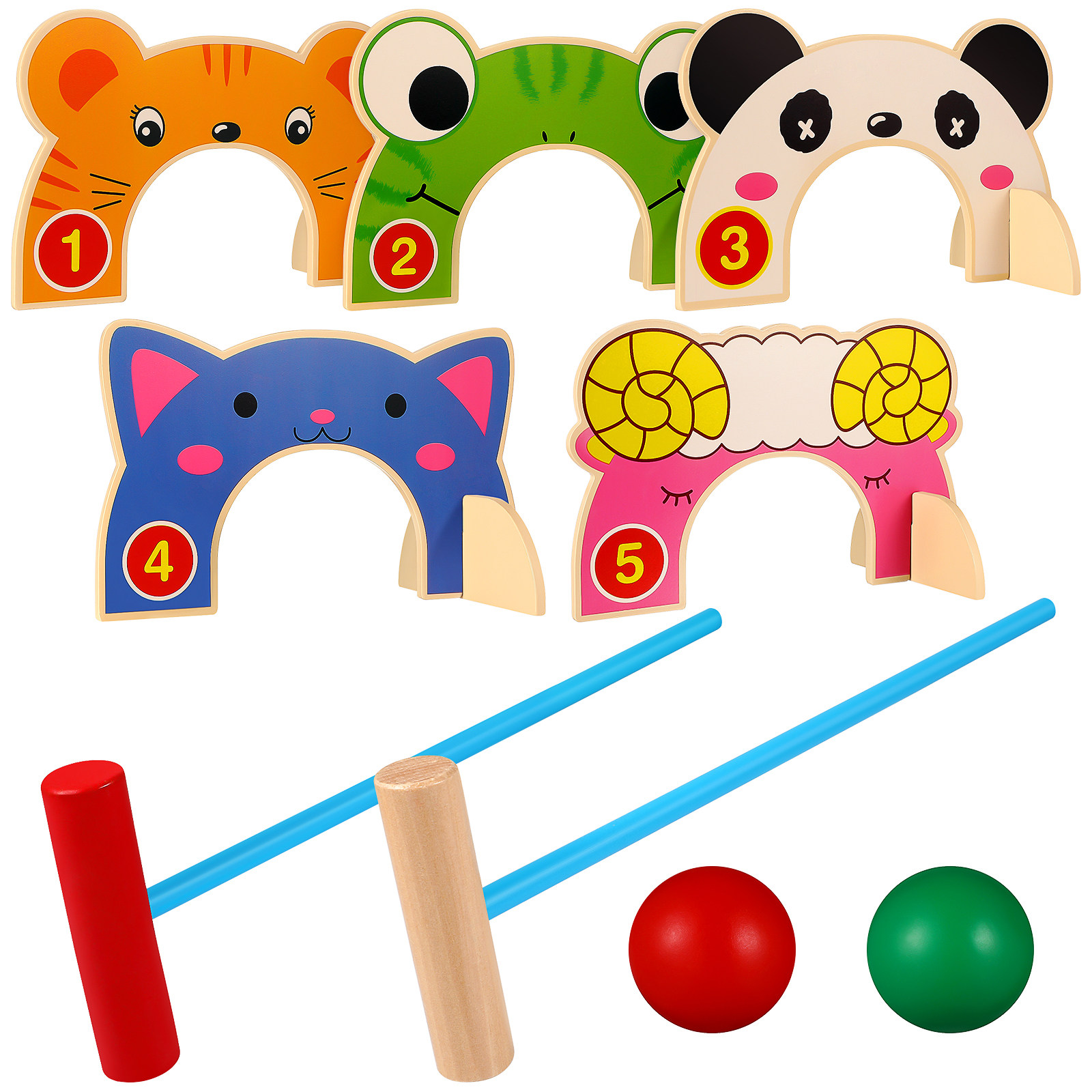 Animal Croquet Gate Set Cartoo - Croquet Set Lawn ulasan dan harga