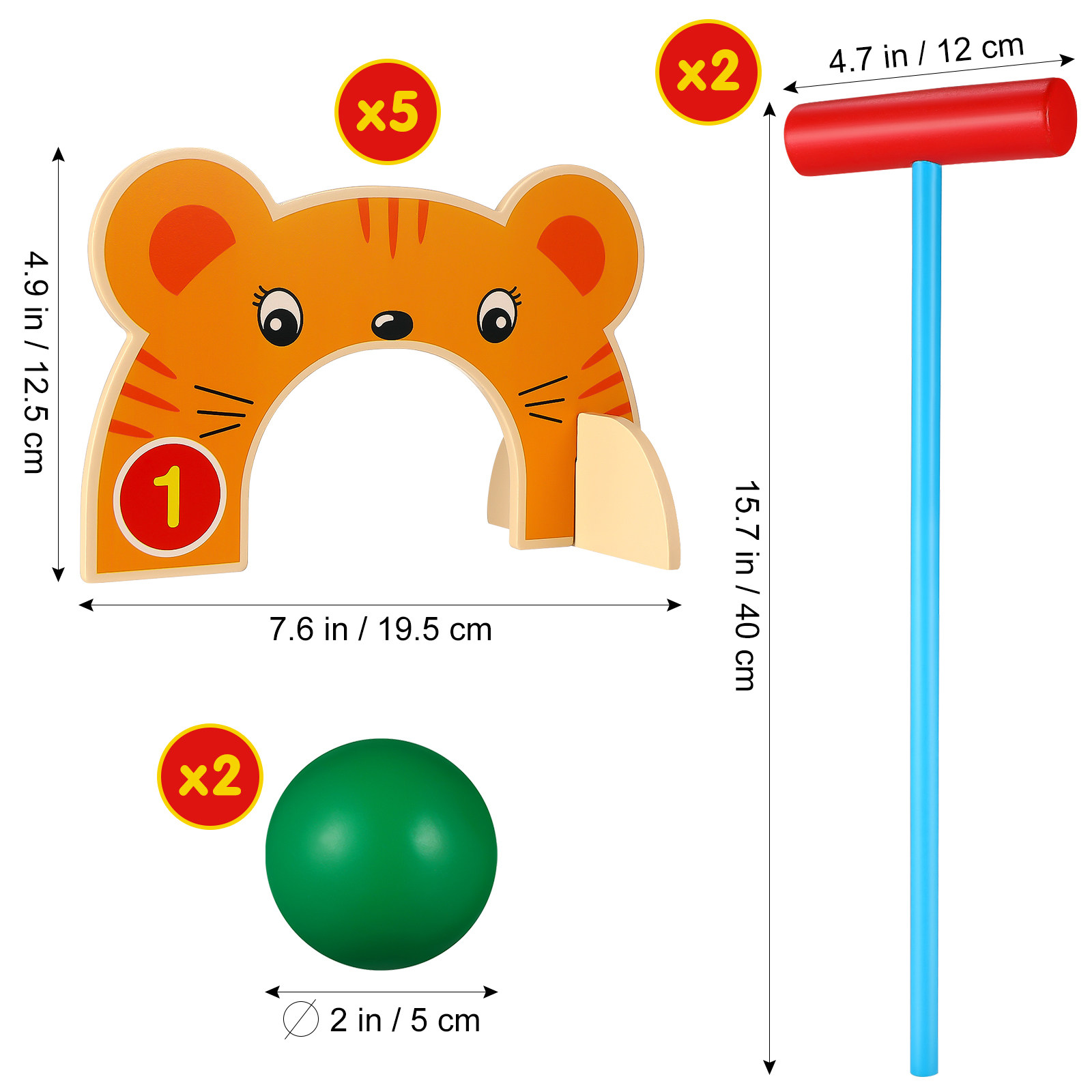 Animal Croquet Gate Set Cartoo - Croquet Set Lawn ulasan dan harga