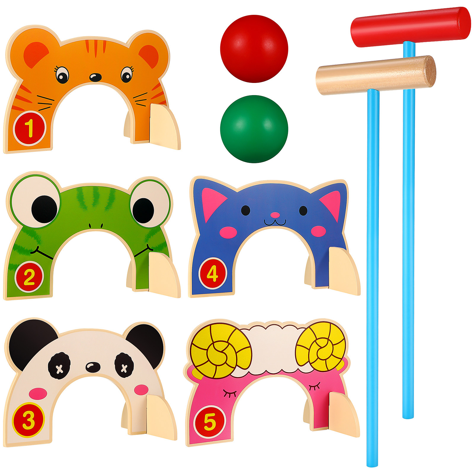 Colorful Cartoon Animal Croque - Croquet Set Lawn ulasan dan harga