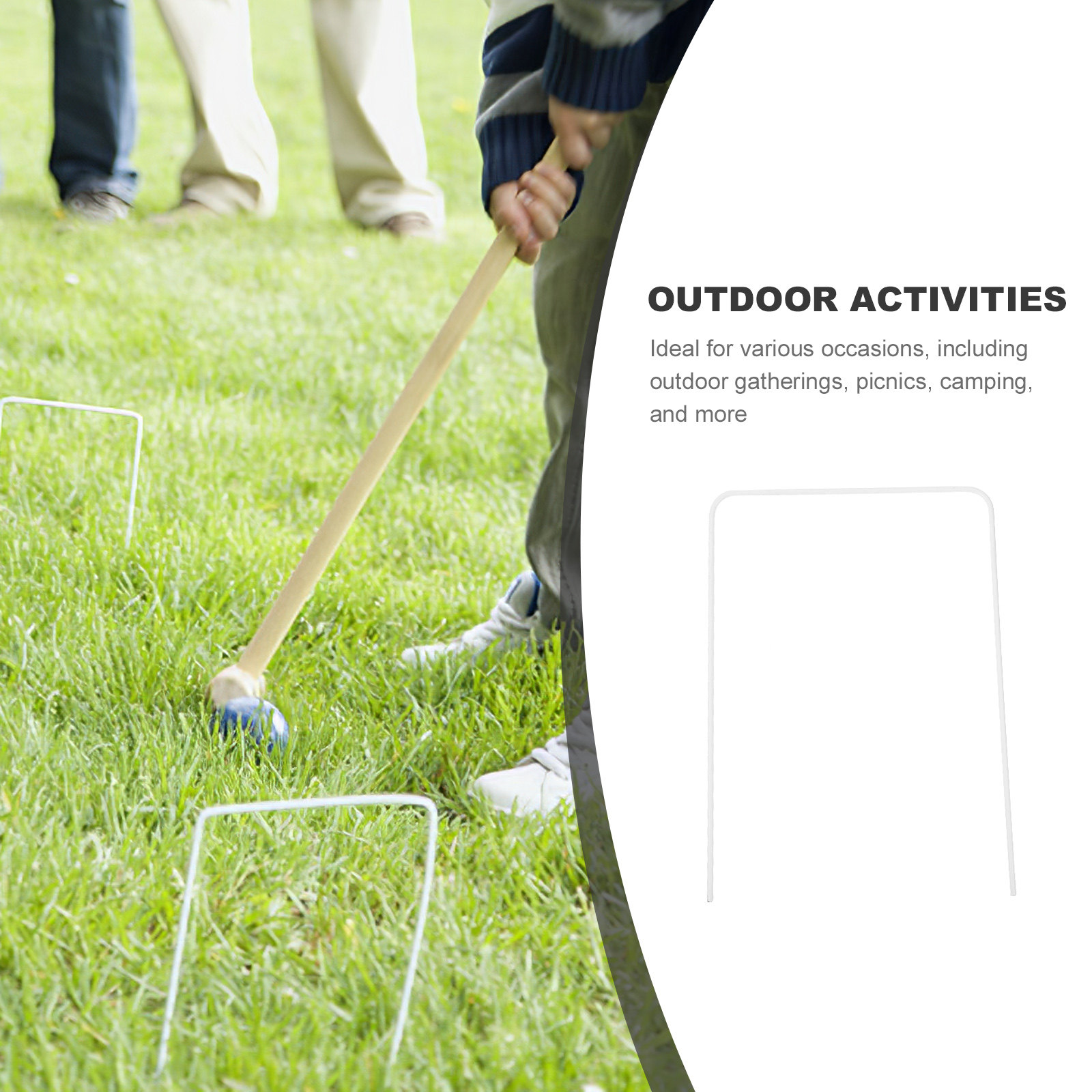 9Pcs Metal Croquet Wickets Qua - Croquet Set Lawn ulasan dan harga
